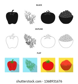 Vector design of taste and product logo. Collection of taste and cooking vector icon for stock.