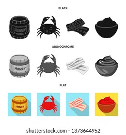 Vector design of taste and product logo. Collection of taste and cooking stock symbol for web.