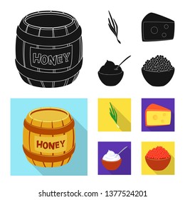 Vector design of taste and product logo. Collection of taste and cooking stock vector illustration.