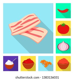 Vector design of taste and product logo. Collection of taste and cooking stock symbol for web.