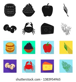 Vector design of taste and product logo. Set of taste and cooking stock symbol for web.