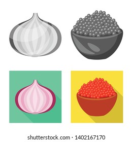 Vector design of taste and product logo. Collection of taste and cooking stock symbol for web.