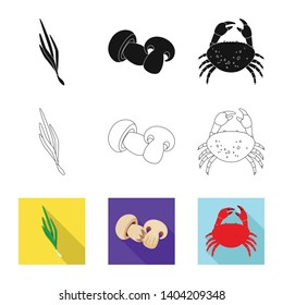 Vector design of taste and product logo. Set of taste and cooking vector icon for stock.