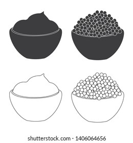 Vector design of taste and product logo. Collection of taste and cooking vector icon for stock.