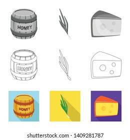 Vector design of taste and product logo. Collection of taste and cooking stock symbol for web.