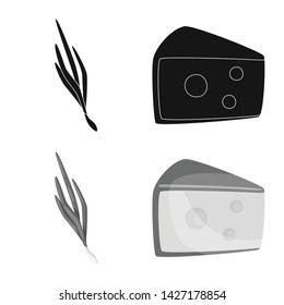 Vector design of taste and product logo. Collection of taste and cooking vector icon for stock.