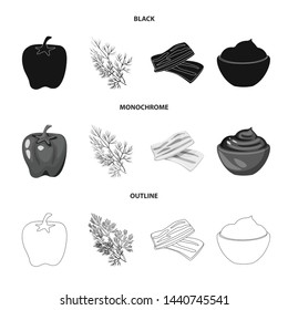 Vector design of taste and product logo. Set of taste and cooking vector icon for stock.