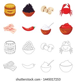 Vector design of taste and product logo. Collection of taste and cooking stock symbol for web.