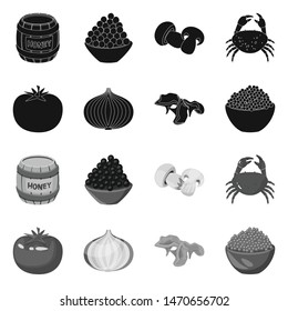 Vector design of taste and product logo. Set of taste and cooking vector icon for stock.