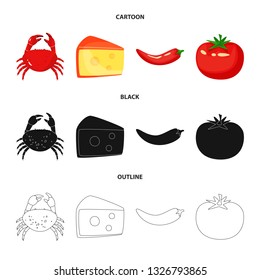 Vector design of taste and product sign. Collection of taste and cooking stock symbol for web.
