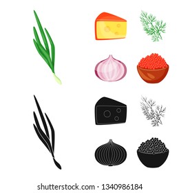 Vector design of taste and product sign. Collection of taste and cooking vector icon for stock.