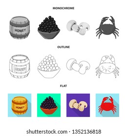 Vector design of taste and product sign. Set of taste and cooking vector icon for stock.