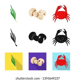 Vector design of taste and product sign. Set of taste and cooking stock symbol for web.