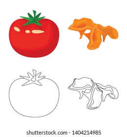 Vector design of taste and product sign. Set of taste and cooking stock symbol for web.