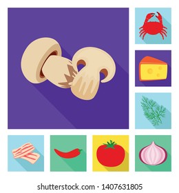 Vector design of taste and product sign. Set of taste and cooking vector icon for stock.