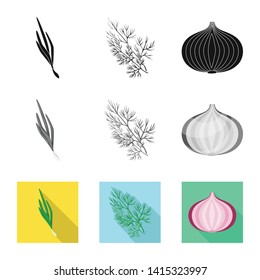 Vector design of taste and product sign. Set of taste and cooking stock vector illustration.
