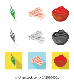 Vector design of taste and product sign. Collection of taste and cooking vector icon for stock.