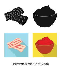 Vector design of taste and product sign. Set of taste and cooking stock symbol for web.