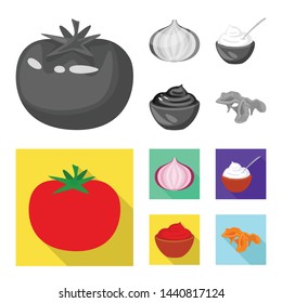 Vector design of taste and product sign. Set of taste and cooking vector icon for stock.