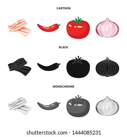 Vector design of taste and product sign. Set of taste and cooking vector icon for stock.