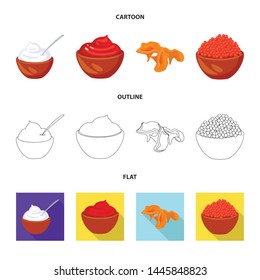 Vector design of taste and product sign. Set of taste and cooking stock vector illustration.
