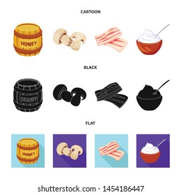 Vector design of taste and product sign. Set of taste and cooking stock symbol for web.