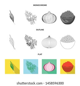 Vector design of taste and product sign. Collection of taste and cooking stock symbol for web.