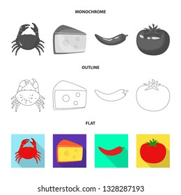 Vector design of taste and product symbol. Collection of taste and cooking stock vector illustration.
