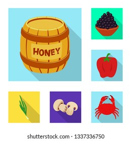 Vector design of taste and product symbol. Collection of taste and cooking stock vector illustration.