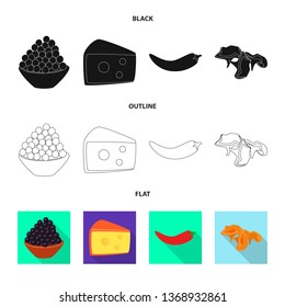 Vector design of taste and product symbol. Set of taste and cooking vector icon for stock.
