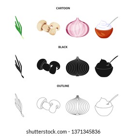Vector design of taste and product symbol. Set of taste and cooking stock symbol for web.