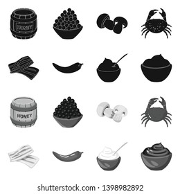 Vector design of taste and product symbol. Set of taste and cooking stock symbol for web.
