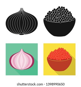 Vector design of taste and product symbol. Collection of taste and cooking vector icon for stock.