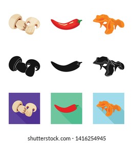 Vector design of taste and product symbol. Set of taste and cooking stock symbol for web.