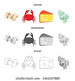 Vector design of taste and product symbol. Set of taste and cooking vector icon for stock.