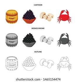 Vector design of taste and product symbol. Collection of taste and cooking vector icon for stock.