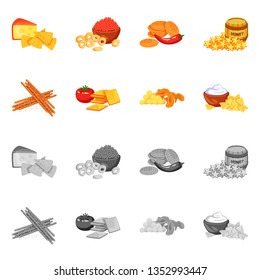 Vector design of taste and seasonin icon. Set of taste and organic   stock symbol for web.