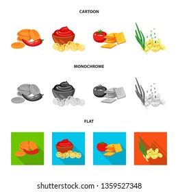 Vector design of taste and seasonin icon. Collection of taste and organic   stock symbol for web.