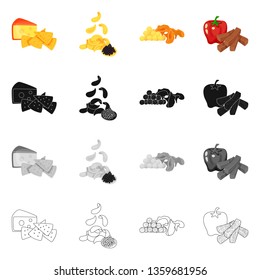 Vector design of taste and seasonin icon. Set of taste and organic   stock vector illustration.