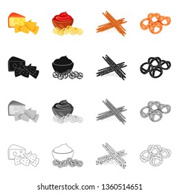 Vector design of taste and seasonin icon. Set of taste and organic   stock symbol for web.