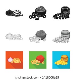 Vector design of taste and seasonin icon. Collection of taste and organic   vector icon for stock.