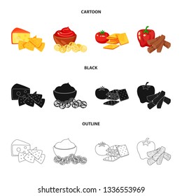 Vector design of taste and seasonin logo. Set of taste and organic   stock symbol for web.