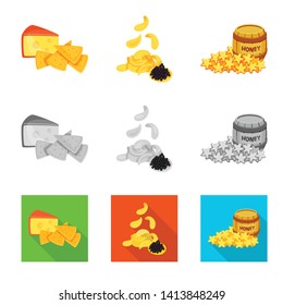 Vector design of taste and seasonin logo. Collection of taste and organic   stock vector illustration.