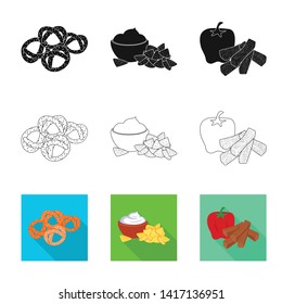 Vector design of taste and seasonin logo. Collection of taste and organic   stock symbol for web.