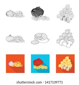 Vector design of taste and seasonin logo. Collection of taste and organic   stock vector illustration.