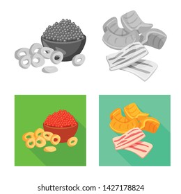 Vector design of taste and seasonin logo. Collection of taste and organic stock vector illustration.
