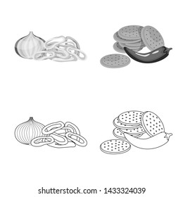 Vector design of taste and seasonin logo. Set of taste and organic stock symbol for web.