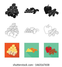 Vector design of taste and seasonin logo. Collection of taste and organic vector icon for stock.