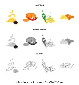Vector design of taste and seasonin sign. Collection of taste and organic   stock symbol for web.