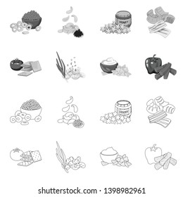 Vector design of taste and seasonin sign. Collection of taste and organic   stock symbol for web.